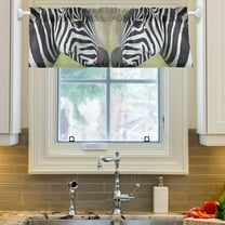 Ryvnso Zebras Window Valance Kitchen Farmhouse Rod Pocket Short Curtain 54x18 inch