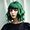 Green, variant on Short White Silver Wigs for Women Ombre Grey Wavy Bob Wig with Bangs Medium Length Synthetic Hair Water Wave Dark Roots Wig Gray Colorful Wigs(12 Inches)