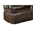 thumbnail image 3 of Dina Power Sectional Recliner L Shape Sofa- Dark Brown Faux Leather, 3 of 6