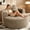Brown, variant on Arouseden 54" Black Oversized Round Chaise Lounge Chair Indoor,Upholstered Single Sofa Chair with Curved Armrest and Backrest,Boneless Deep Seat Round Chairs for Living Room