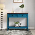 thumbnail image 3 of LiviNest Farmhouse Console Table for Entryway: 3-Zone Storage with 2 Drawers & Shelf - 30-Minute Tool-Free Assembly for Living Room & Hallway - Pagoda Blue Rustic Side Table, 3 of 6