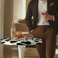 thumbnail image 4 of SEANATIVE Stretch Cocktail Tablecloth 24 Inch Round Table Top Covers Decorative Highboy Tablecloth Small Table Cap Covers Protectors for Birthday Party Wedding Banquet, Cow Print, 4 of 7