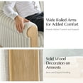 thumbnail image 4 of 81" Wide Farmhouse Sofa with Roll Arms, Striped Linen Fabric for Living Room Apartment, Stripe, 4 of 6