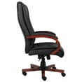 thumbnail image 3 of Office Products High Back Executive Wood Finished Chair with Casters, Cherry, 3 of 5