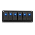 thumbnail image 2 of 6-Gang LED Urable Rocker Switch Panel Aluminum Panel Rocker Switch For, 2 of 8