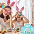 thumbnail image 3 of Easter Ribbon Oval Plastic Baskets with Handle for Home Kitchen Spring Holiday Party Favor Treats Candy Fruit Holder Egg Hunt Storage Container Table Decoration Gift Supplies, 1 count (Colors Vary), 3 of 7