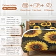 thumbnail image 6 of Queen 4 Piece Bedding Set Rustic Watercolor Sunflower on Black Soft Breathable Duvet Cover and Pillowcase, Farmhouse Floral Art Duvet Cover Set Bed Sheets for Bedroom Dormitory Guest Room, 6 of 9