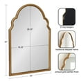 thumbnail image 3 of Kate and Laurel Hogan Wooden Arched Wall Mirror, 20 x 30, Gold, Vintage Glam Moroccan Arch Wood Mirror with Unique Scalloped Corners and Modern Shape, 3 of 8