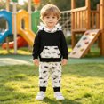 thumbnail image 5 of Karoyedx Toddler Boys Clothes Toddler Baby Boy Clothes Dinosaur Hoodie+Pant 2Pcs Outfit Set 9M-5T Toddler Baby Boy Fall Winter Outfits Black Size,3-4 Years, 5 of 7
