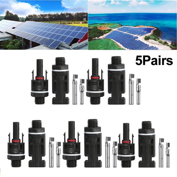 5Pairs Solar Panel Plug Connector Plug Socket Coupling Power Distributor Adapter