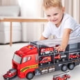 thumbnail image 3 of Godderr Toddler Fire Truck Toys for Kids,Baby Mini Alloy Fire Truck Simulation Container Truck Toys with Sound and Light Story Early Learning Toys, 3 of 6