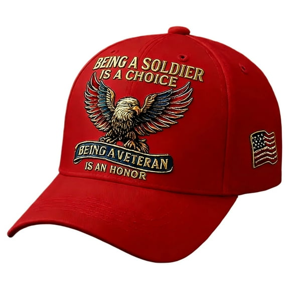 Veteran Hats for Men,Baseball Cap,U.S. Army 250th Anniversary Baseball Cap, Embroidered Military Cap, Adjustable Veteran's Cap, Dedicated to Patriotic Americans(Red)