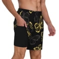 thumbnail image 3 of Haiem Golden Glitter Butterflies Men'S Quick-Dry Swim Trunks: Comfortable Beach Shorts With Mesh Lining And Pockets - Ideal For Swimming And Sunbathing Xx-Large, 3 of 9