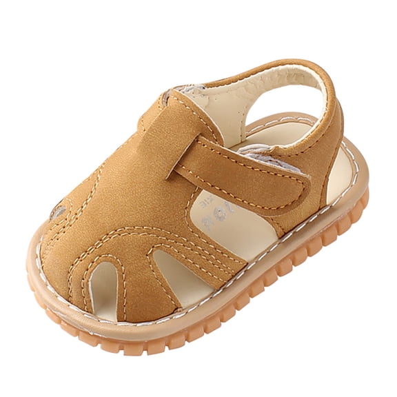 Otqutp Baby Girls Boys Sandals Closed-Toe Adjustable Strap Non-Slip Flat Shoes Summer Toddler Kids Casual Water Shoes