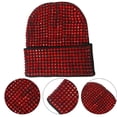 thumbnail image 4 of HEVIRGO Unisex Winter Hat Folded Brim Bonnet Rhinestone Elastic Keep Warm Cap Adult Cold Weather Headwear for Outdoor And Daily, 4 of 8