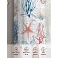 thumbnail image 6 of Summer Colorful Sheer Curtains 54 Inch Long 2 Panels, Seashell Starfish Seahorse Coral Light Filtering Rod Pocket Curtains, Sheer Voile Drapes for Living Room Bedroom, 52"x54", 6 of 8