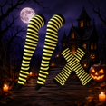 thumbnail image 2 of MEICHEN Women's 2 PCS Striped Thigh High Stockings and Arm Sleeves Set for Halloween Christmas Fashion Festival Outfits Accessories, 2 of 3