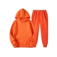 thumbnail image 1 of MAWCLOS Ensemble de Survêtement pour Hommes 2 Pcs à Capuche, Chandail à Manches Longues et Pantalon de Survêtement, Ensemble d'Entraînement Jogger, Orange, TG, 1 of 2