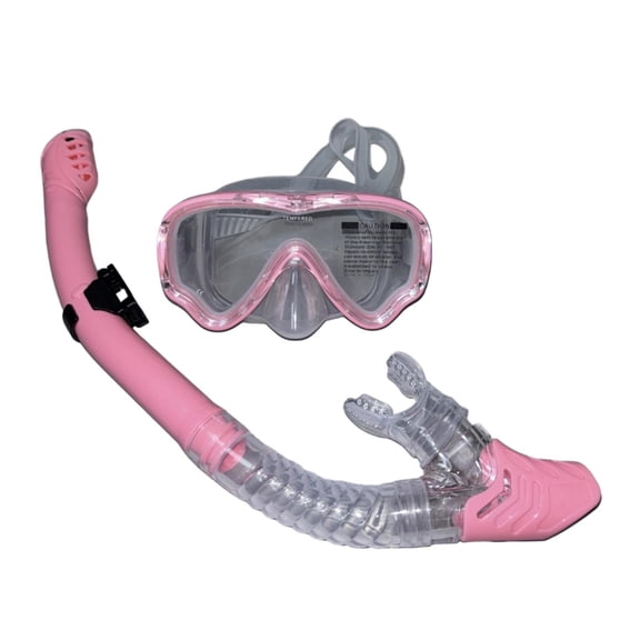 Equipo de snorkel definitivo para adultos: equipo de buceo premium con máscara transparente Rosa