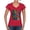 Red, variant on Colorful Cat Portrait | Cat Lover Owner | Dean Russo Art Animal Lover Women's Standard V-Neck Tee, Royal, XL