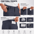 thumbnail image 4 of YAPPO Men's Golf Pants Classic Fit Stretch Dress Pants Lightweight Flat Front Work Casual Pants with 4 Pockets, 29", 31", 33" Inseam, 4 of 8