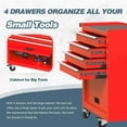 thumbnail image 6 of Aukfa Tool Box, 24.5 in Steel Rolling Tool Chest&Cabinet On Wheels for Garage, 4-Drawer, Red, 6 of 9