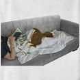 thumbnail image 6 of Sloth Soft Flannel Fleece Blanket, Happy Cheerful Animal Swinging on Tree Branch Hand Drawn Cartoon Illustration, Cozy Plush for Indoor and Outdoor Use, 50" x 60", Brown Khaki Grey, by Ambesonne, 6 of 6