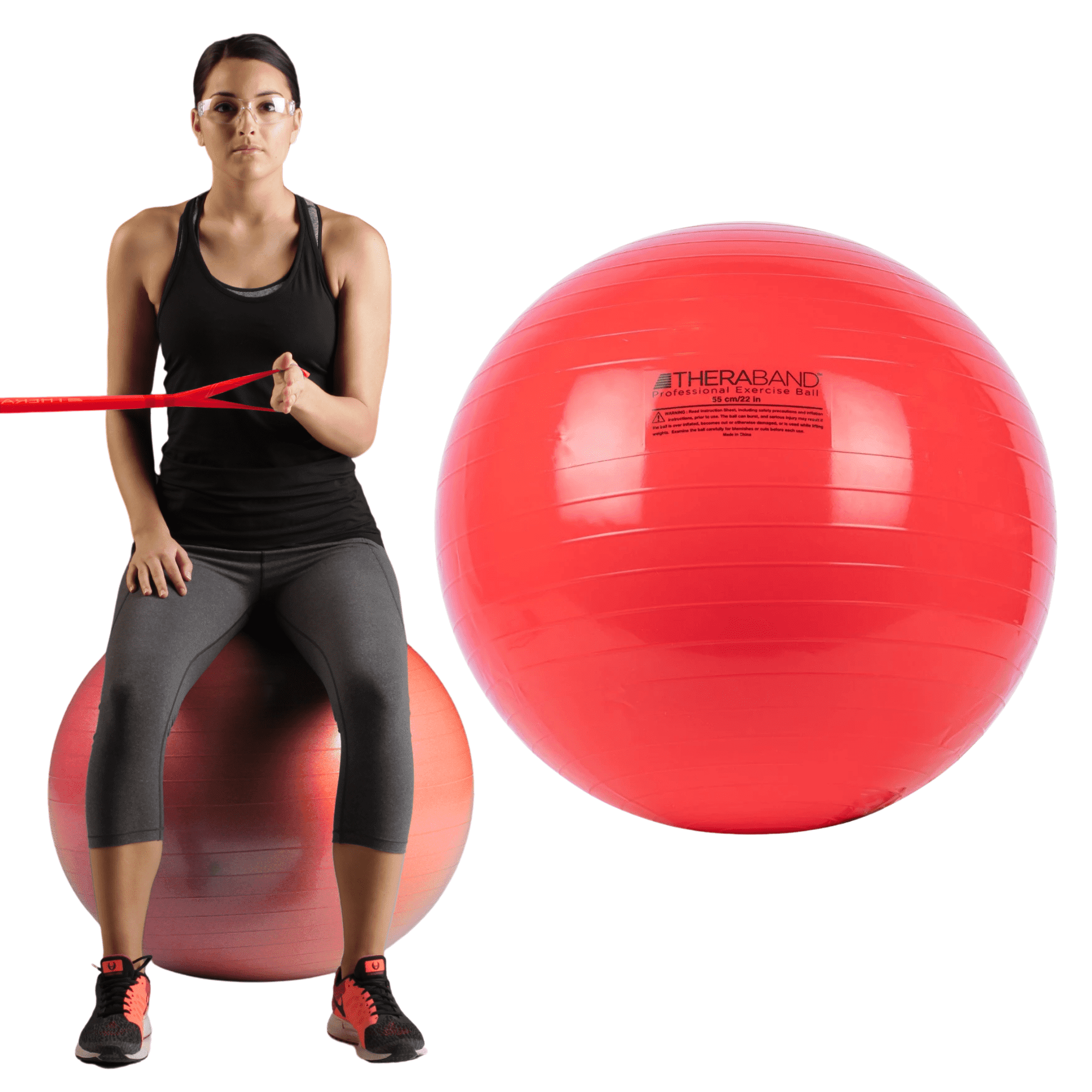 Ballon d'exercice MD Buddy 65 cm bleu avec pompe