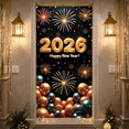 thumbnail image 6 of Golden Numbers 2026 New Year Banner Firework Design New Year Backdrop Metallic Balloons Gold Green Color 2026 Background for New Year Party 2026 Celebration Indoor Decoration, 6 of 9