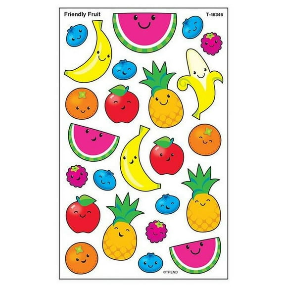 Trend Enterprises T-46346-6 Friendly Fruit Super Stickers, Large - Pack of 6