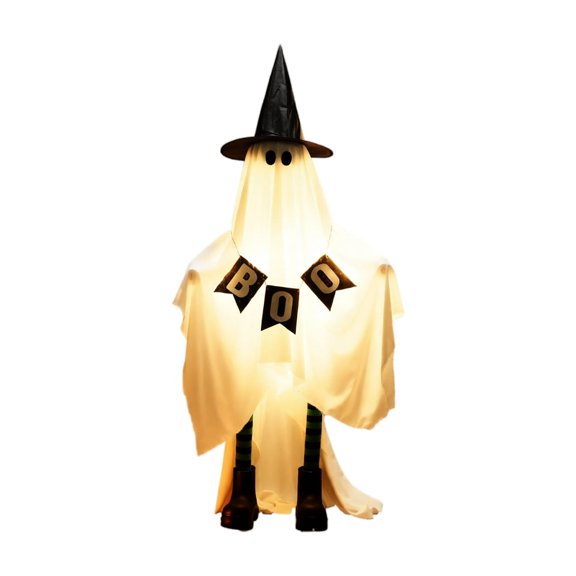 Halloween Ghost Decorations with Built-In Lighting and Classic Spooky Design, Light Up Halloween Decorations for Indoor Party Scenes and Home Atmosphere, Glowing Ghost Display for