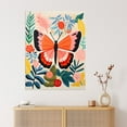 thumbnail image 4 of Butterfly Henri Matisse Style Bright Painting Leaves Fronds and Floral Blooms Spring Extra Large XL Wall Art Poster Print, 4 of 5