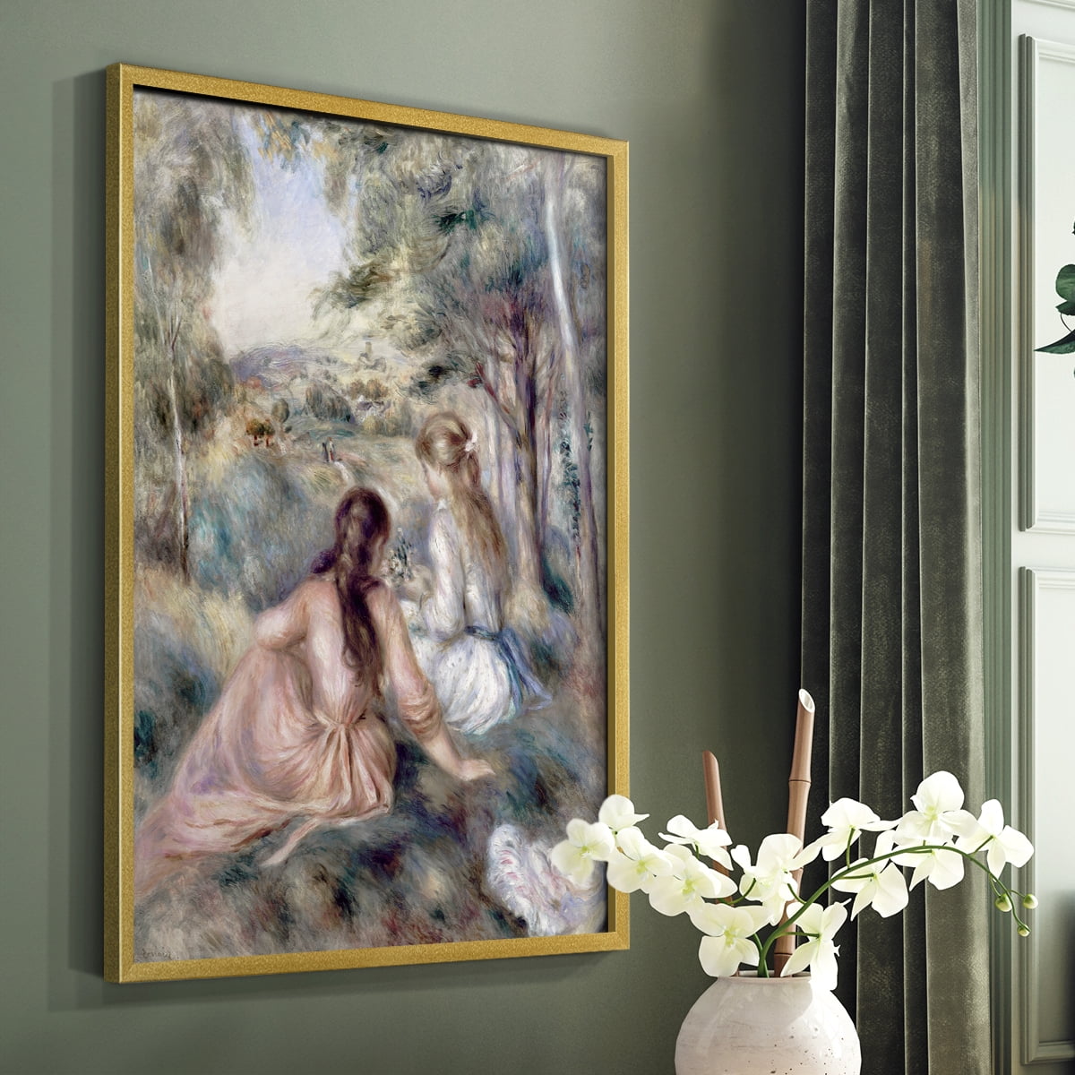 In The Meadow in Gold Solid Wood 16 x 20 Framed Print