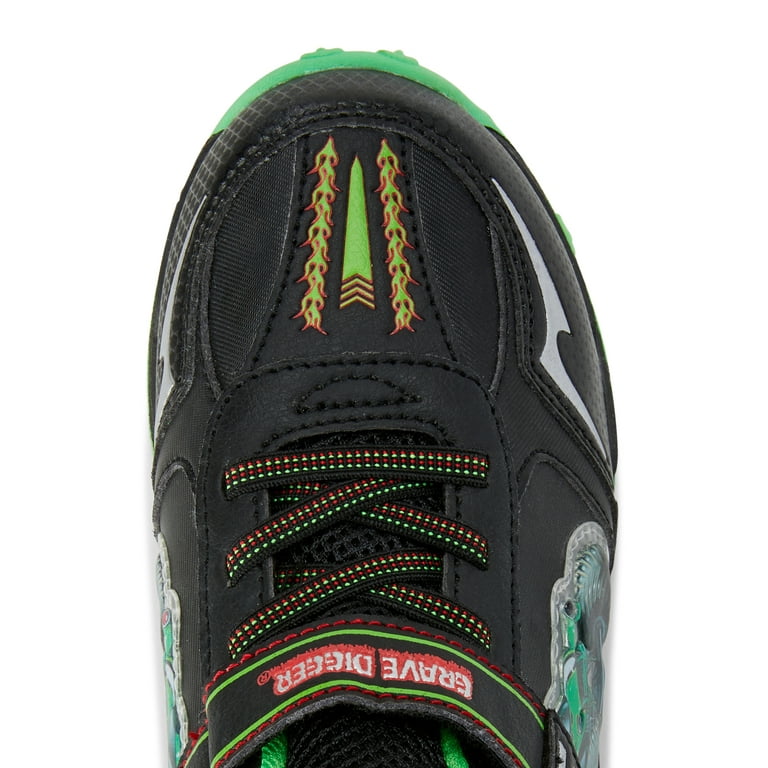 Monster Jam Grave Digger Little Boys Light up Athletic Sneakers