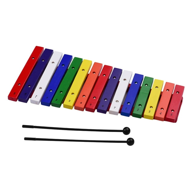 Adults 15 Keys Xylophone Colorful Musical Percussion Instrument Early Education Instrument for Music Sense Development
