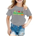 thumbnail image 1 of PMVFHDE Hauts d'Été pour Filles T-Shirts d'Été Manches Courtes pour Filles Tunique Manches Courtes pour Filles T-Shirts d'Été Manches Courtes Col Rond pour Enfants avec Imprimés Mensuels Gris, 1-2 Ans, 1 of 4