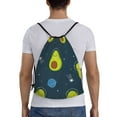 thumbnail image 2 of Bingfone Avocado In Space Drawstrings Backpacks Bags For Men Women Gym Drawstrings Bag, 2 of 9