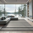 thumbnail image 2 of ODIKA 8'x10' Washable Area Rug Non-Shedding, Easy Care, Striped Modern Farmhouse With Bold Pinstripe And Banded Border for King Size Bedroom Under Bed, Master Suite, 2 of 7