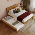 thumbnail image 4 of Phoenix Full Wood Platform Bed with Twin Trundle in Light Toffee, 4 of 14