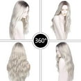 thumbnail image 3 of DOPI Human Hair Wigs For Women Black Color Natural Lace Hair Women's White Micro Curl Head Set Wavy Curl Wig Can Be Straigh, 3 of 5