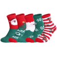 thumbnail image 2 of Paquete de 10 calcetines navideños, calcetines cálidos de invierno, calcetines de Papá Noel para árbol de Navidad, calcetines navideños coloridos, para regalo de fiesta de Navidad, 5 pares, 2 of 7