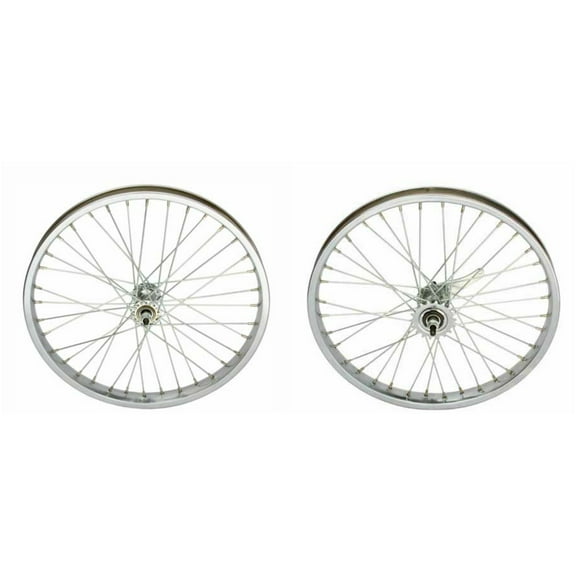 Chrome Steel 20" by 2.125" Wheel Set. Front and Rear Coaster Wheel.