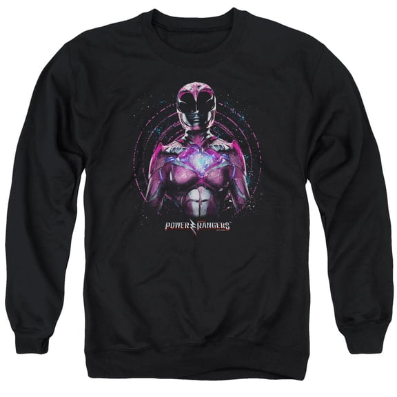 Power Rangers Pink Ranger Adult Crewneck Sweatshirt Black