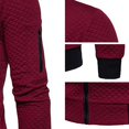 thumbnail image 4 of Liyamei Men's Fall/winter Stand-up Collar Solid Color Plaid Zipper Sweater Baseball Uniform Sports Suit, 4 of 4