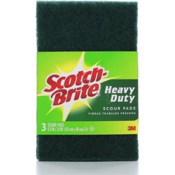 Scotch-Brite Heavy Duty Scour Pads 3 Each (Pack of 6)