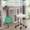 thumbnail image 3 of Silla de salón FURWOO, taburete ajustable con ruedas, color blanco, 3 of 7