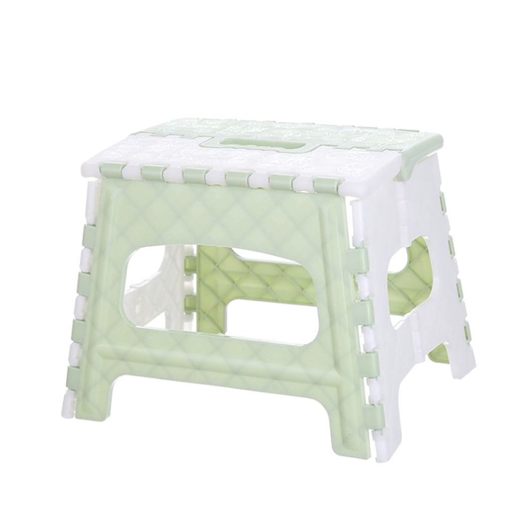 Bedroom & More Plastic Multi Purpose Home Train Outdoor Storage Lightweight Non-Slip Folding Step Stool for Kids and Adults Bathroom Green Bovake Compact Foldable Stool Perfect for Kitchen 