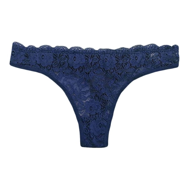 Tanga Secret Treasures Talla G Encaje Floral Marino