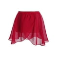 thumbnail image 1 of Yeahdor Kids Girls Ballet Dance Skirt Elastic Waistband Chiffon Veil Skirt Dancewear for Training Performance Costume Red 10-14, 1 of 7