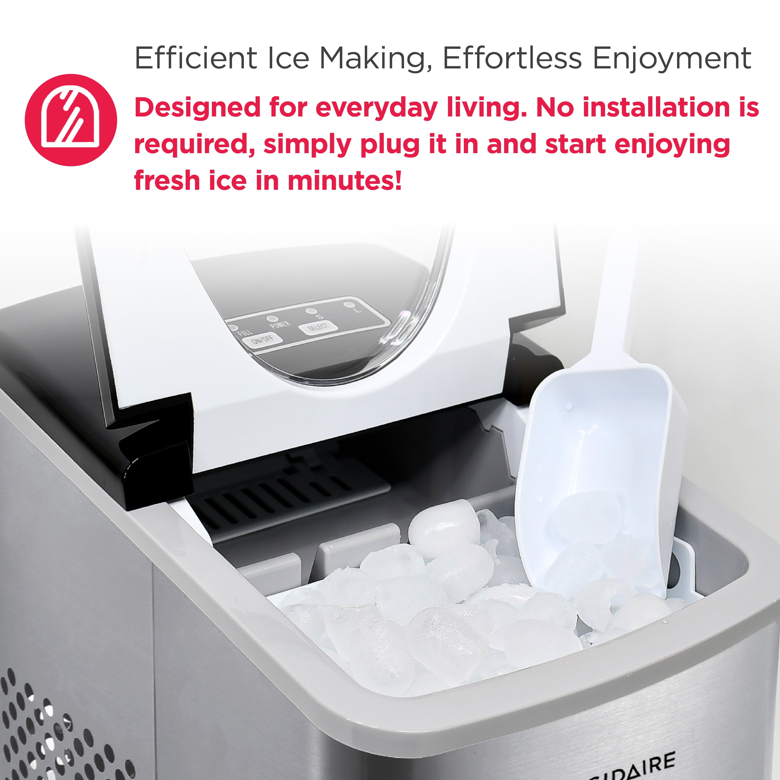 Frigidaire 26 lb. Countertop Ice Maker EFIC117-SS, Stainless Steel